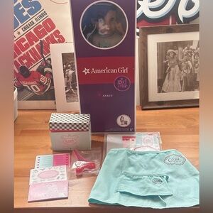 American Girl Grace Doll Outfit and Accessories Set - Light Blue and Pink
